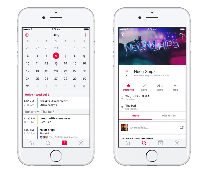 Facebook、イベントの検索や共有が容易になるアプリ「Events」をリリース