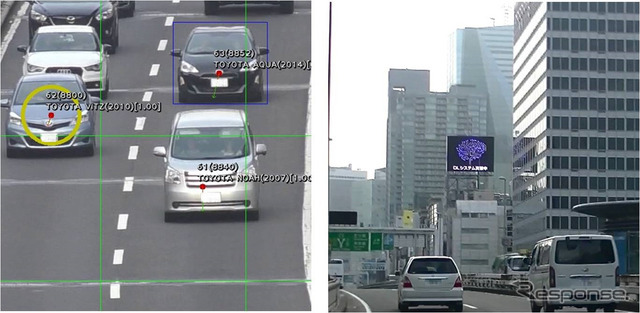 走行車種に合わせて屋外広告を配信…AIで自動認識