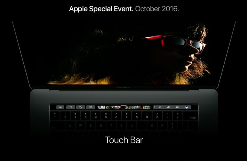 Apple、「Touch Bar」搭載の新型MacBook Pro発表！ファンクションキーありのモデルも継続展開