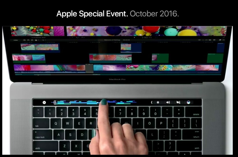 Apple、「Touch Bar」搭載の新型MacBook Pro発表！ファンクションキーありのモデルも継続展開