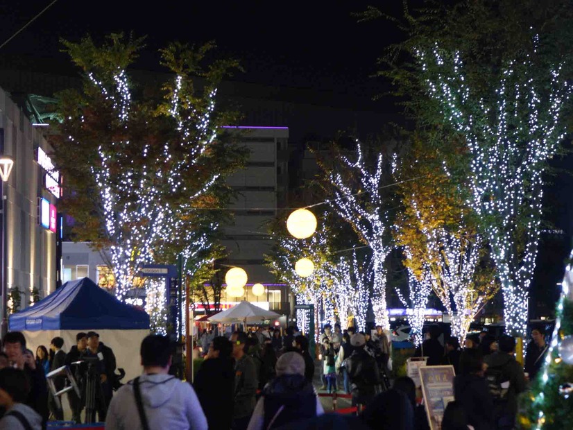 平祐奈、チェックのクリスマス衣装で点灯式！「姉もキラキラ輝いてる」