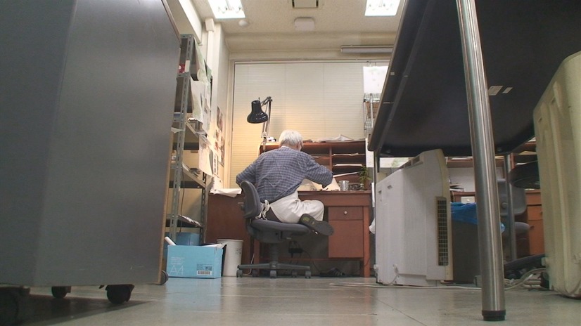 初のＣＧ短編「毛虫のボロ」制作中の宮崎駿
