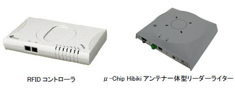 【左】RFIDコントローラー　【右】&micro;-Chip Hibiki アンテナ一体型リーダーライター