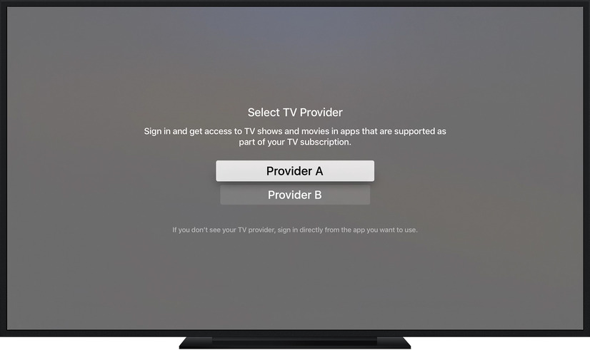 iOSデバイスやApple TV（第4世代）で、有料TV放送アプリのシングルサインオンが利用可能に