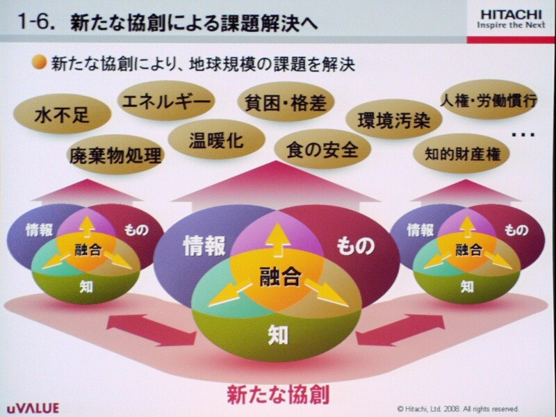 　日立製作所は、プライベートイベント「日立 uVALUEコンベンション2008」を開催している。17日には、同社の執行役副社長 情報・通信グループ長＆CEO 篠本学氏による基調講演が行われた。