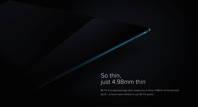 薄すぎ！Xiaomiの新型テレビMi TV 4はわずか4.9ミリでモジュラー式