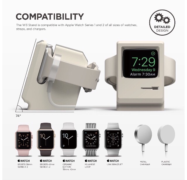 まるでミニチュアのMacintosh！Apple Watchの充電キット「W3 Stand」