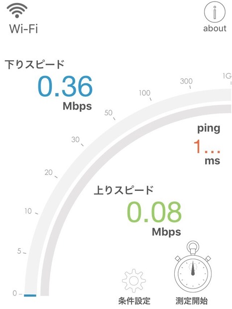 機内にて速度を計測