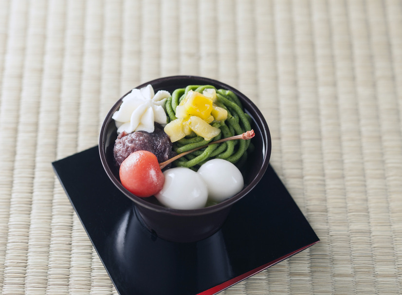 宇治抹茶と黒糖寒天の和ぱふぇ