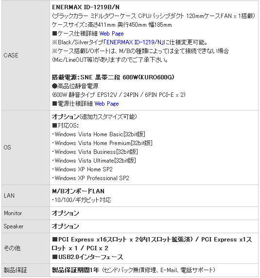 　ストームシステムテクノロジーは31日、Core 2 Duo E7200を搭載する同社のデスクトップPC「Storm Power Extreme」に、NVIDIA製の最新グラフィックカード「Geforce 9500GT」を標準で搭載するなどスペックを強化。基本構成価格69,930円にて販売開始した。