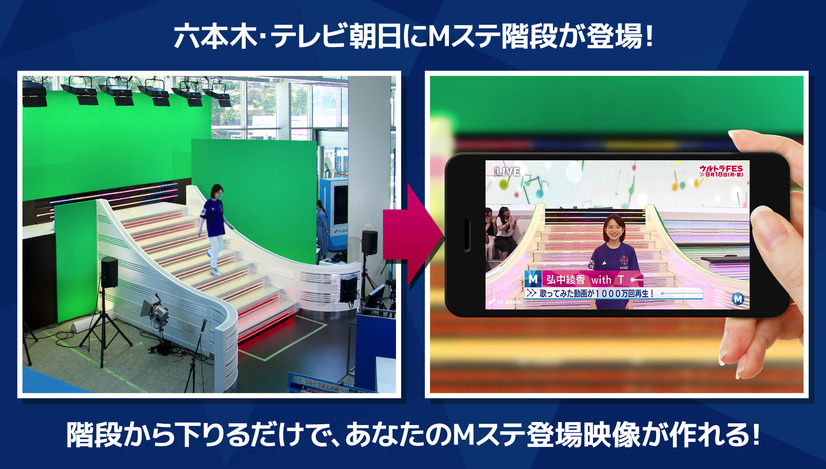 Mステの階段を体験 テレビ朝日本社アトリウム1fにジェネレーターが