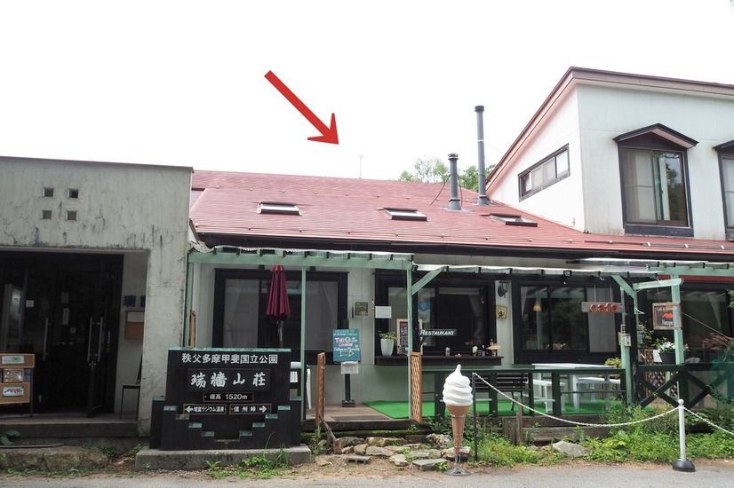 瑞牆山では、登山口にある「みずがき山荘」にLPWAに対応した小型のアンテナが立てられた