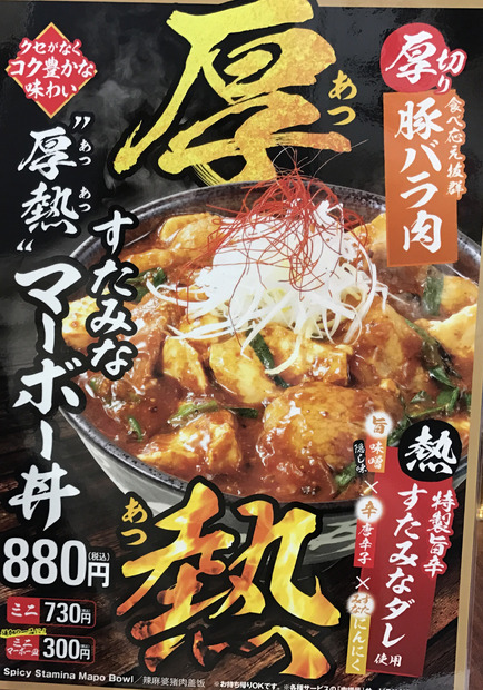胃袋から熱くする丼『“厚熱”すたみなマーボー丼』を食べる