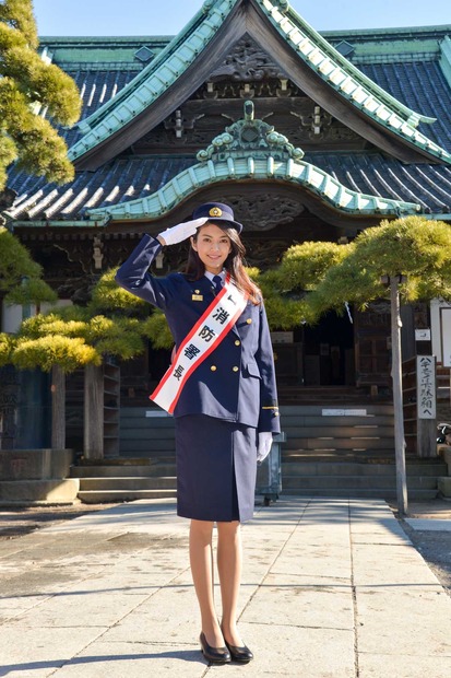 大河ドラマ『西郷どん』出演の田中道子が金町消防署の1日消防署長に