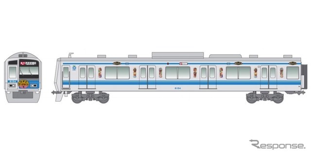 ケツメイシラッピング電車のデザイン。時刻や運行区間は日によって異なるが、「西武線アプリ」で走行位置を確認できる。