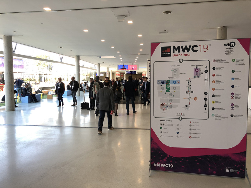 MWCの会場は広いが構造はシンプル。まわりやすくレイアウトされている