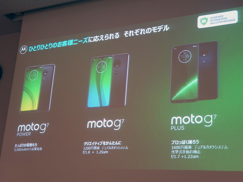 モトローラ、ミッドレンジ価格にフォーカスした「moto g7」シリーズ3機種