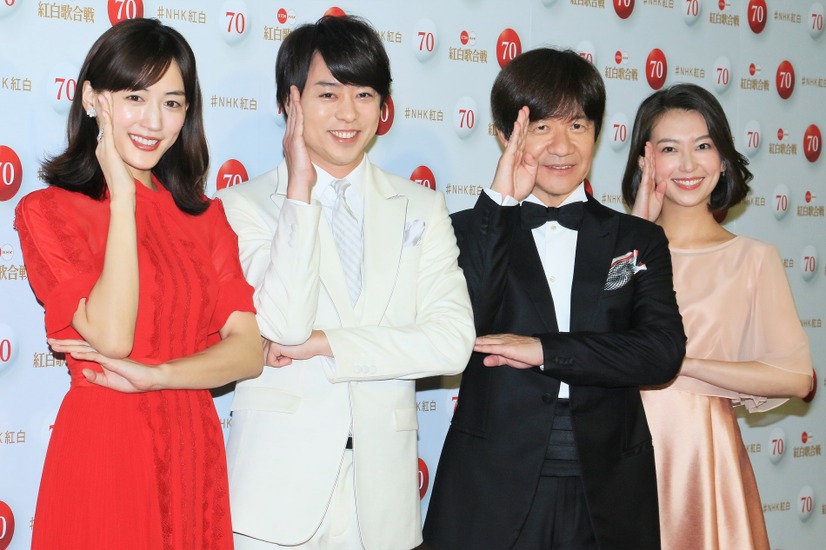 綾瀬はるか、内村光良、櫻井翔、和久田麻由子アナ【撮影：小宮山あきの】