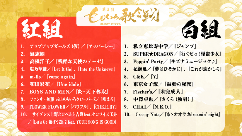 西川貴教やエビ中も出演！ももクロ「第3回 ももいろ歌合戦」組分け＆歌唱曲発表