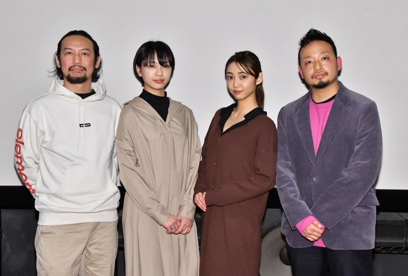 越村友一、市橋恵、山谷花純、宗野賢一監督【写真：竹内みちまろ】