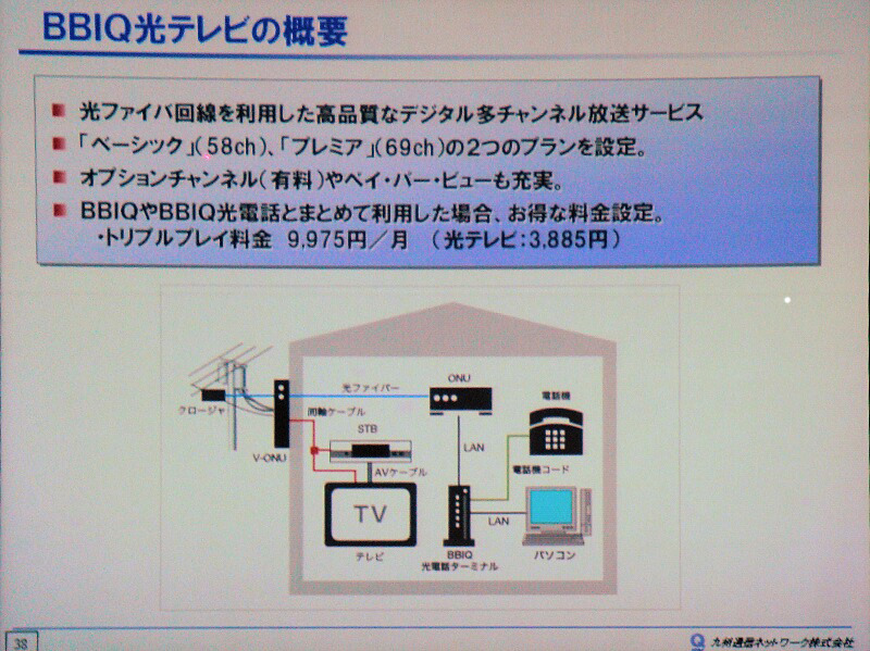 BBIQ光テレビの概要。提供は鹿児島市内のみ。BBIQ、BBIQ光電話を契約しても合計で月額9,975円だ