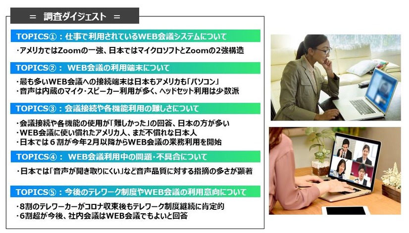 米国では「Zoom」一強！コロナ禍で増加中のテレワーク＆ウェブ会議、日米で実態を比較