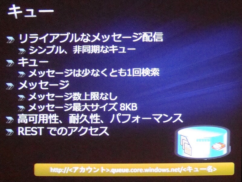 キューの概要。リライアブルなメッセージ配信に利用する