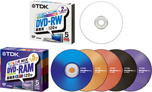 　TDKは9日、DVD-R/RW/RAMメディアの新ラインアップ製品を発表した。