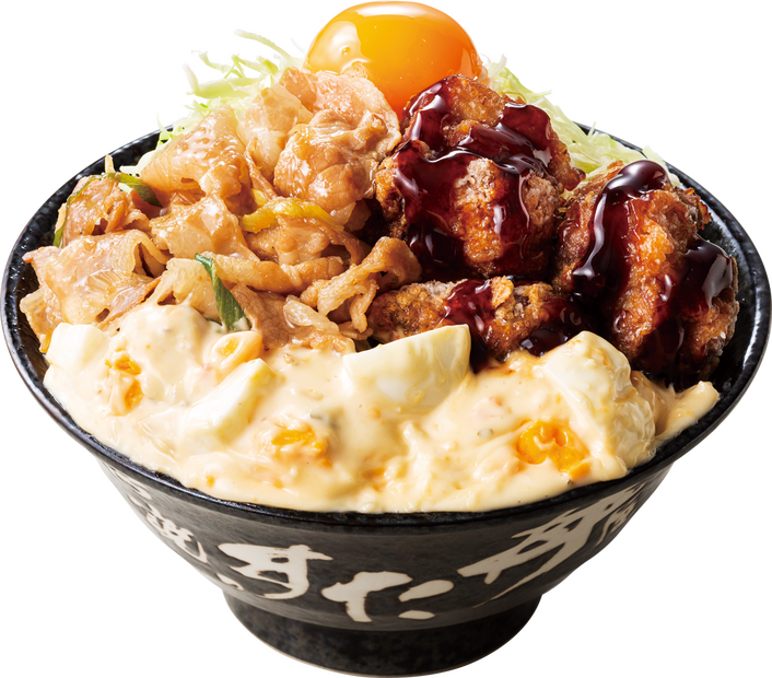 ゴロ・ガリ・タル唐揚げ合盛りすた丼