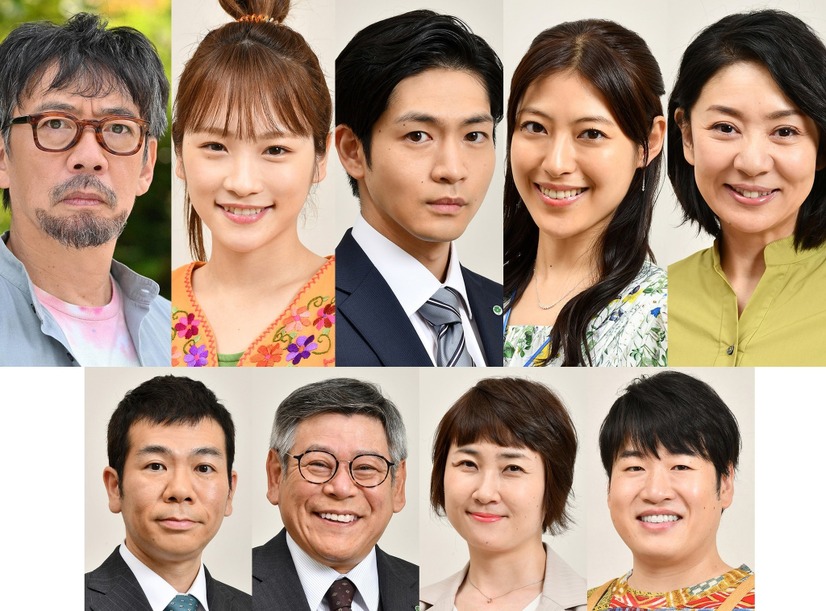 上段左から）生瀬勝久、川栄李奈、松下洸平、瀧本美織、片平なぎさ　下段左から）マギー、おかやまはじめ、猫背椿、森田甘路（C）フジテレビ