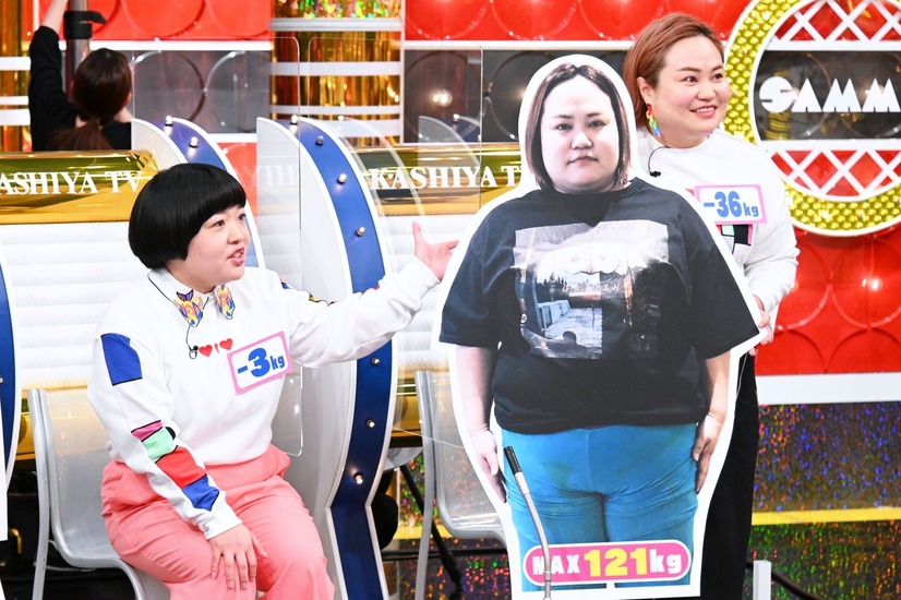 （左から）おかずクラブ／３ｋｇ減量したオカリナ、３６ｋｇ減量したゆいＰ　画像提供：MBS