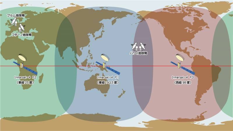 衛星電話サービス「BGAN」提供エリア