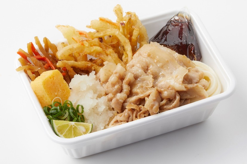 豚の冷しゃぶと定番おかずのうどん弁当