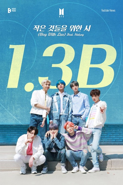 BTS「Boy With Luv」MVがYouTubeで13億回再生突破！