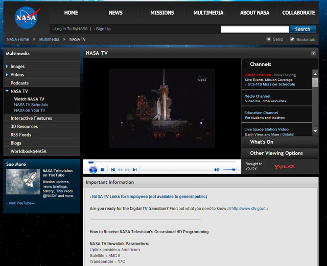 20時現在（日本時間）の現地の様子（NASA TV)