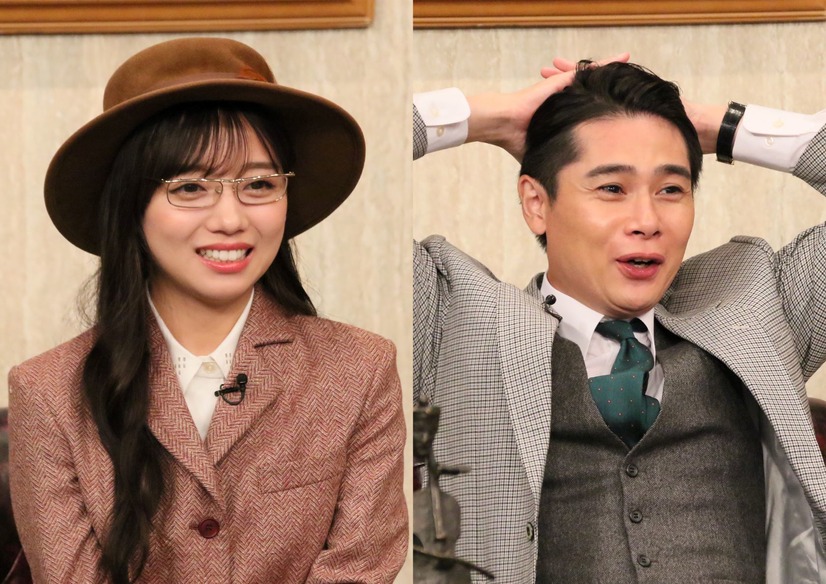 左から）齊藤京子（日向坂46）、吉村崇（平成ノブシコブシ）(Ｃ)フジテレビ