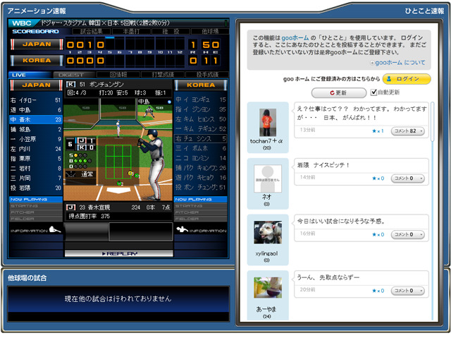 gooスポーツ「WBC特集」