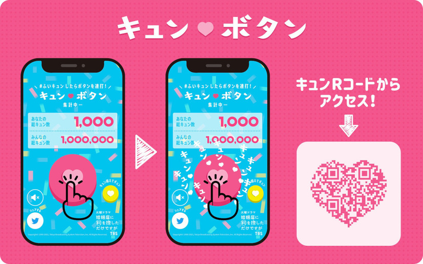新・火曜ドラマに「キュンボタン」登場！オンエア中にキュンとしたら連打　佐藤栞里も大喜び