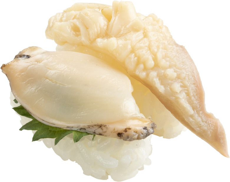 活あわびと生ほっきの食べ比べ
