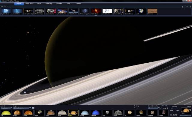 「WorldWide Telescope」の画面
