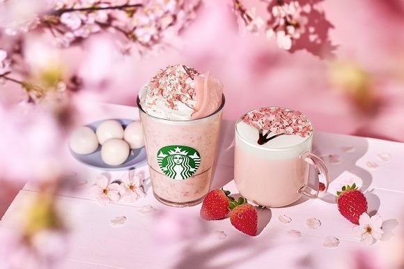 スタバから春の新作！「さくら ストロベリー 白玉 フラペチーノ」15日から