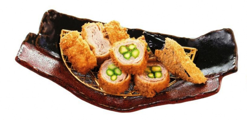 重ねかつとアスパラ巻かつ膳