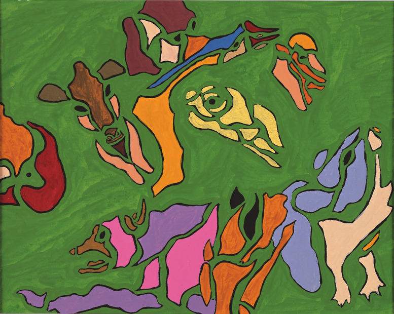 芸能界1994　水彩・紙　32.0×42.0cm