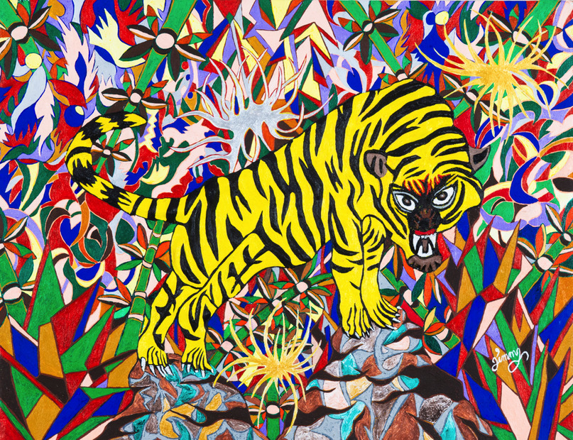 ニャン太郎　2020　アクリル・キャンバス　41.0×53.0cm