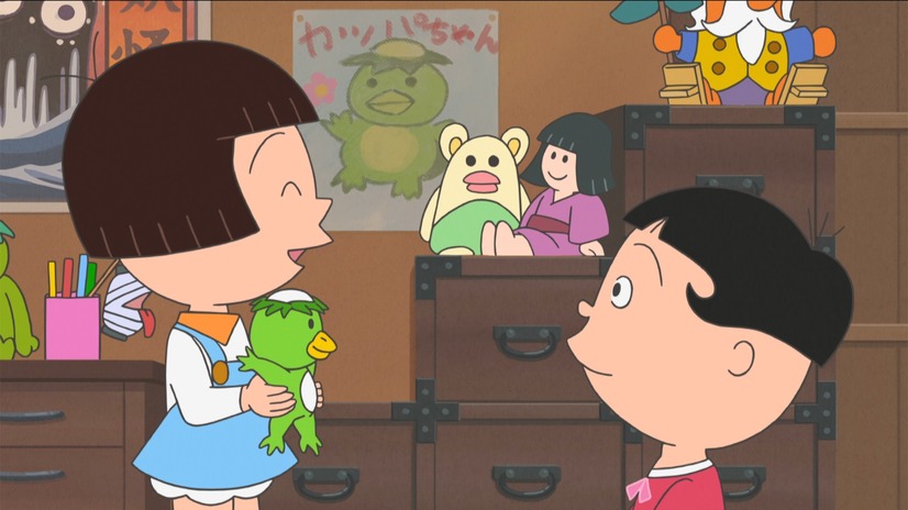 「磯野家の遠野物語」左から）ぼっこちゃん、ワカメ（C）長谷川町子美術館