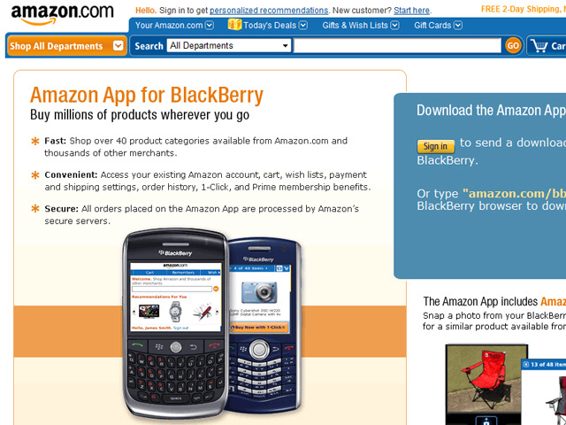 Amazon App for BlackBerry