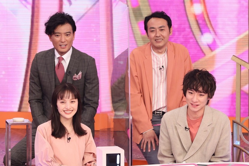 前列左から）百田夏菜子、落合モトキ、後列左から）徳重聡、田中卓志（C）フジテレビ