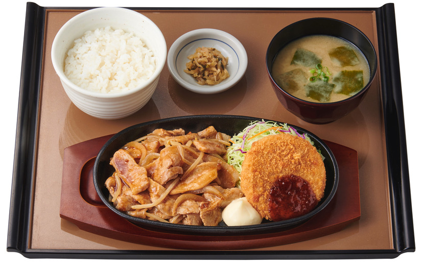 豚トロと豚バラのしょうが焼定食