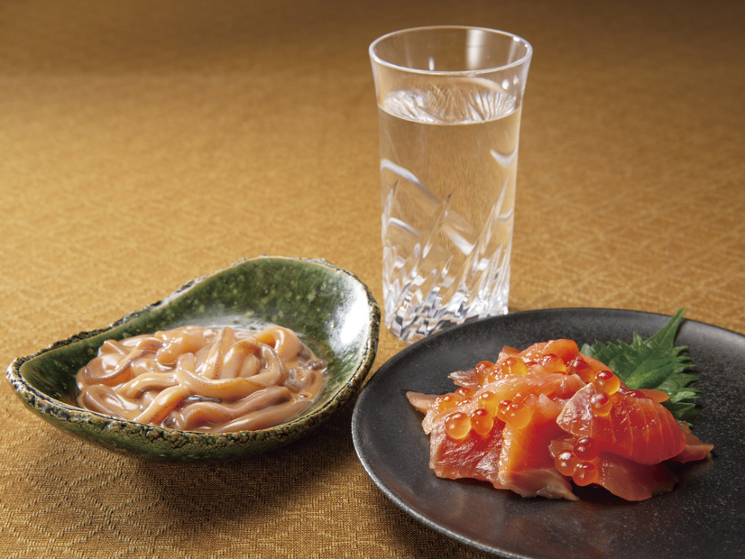 「鮭のルイベ漬」と「いかの肝和え」