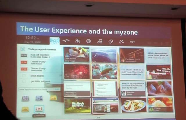 Moblinの主要画面“MyZone”